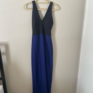 Color Block Maxi Dress with Open Back